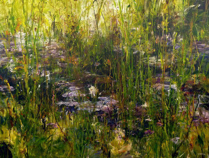 Cheng, Lily Pond I 34x45 Judy Cheng Painting